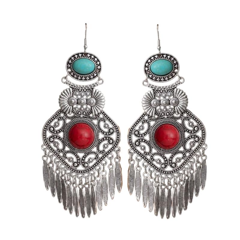 Vintage Bohemian Long Turquoise Fringe Earrings For Women Elegant Alloy Statement Dangle Jewelry
Vintage Bohemian Long Turquoise Fringe Earrings For Women Elegant Alloy Statement Dangle Jewelry