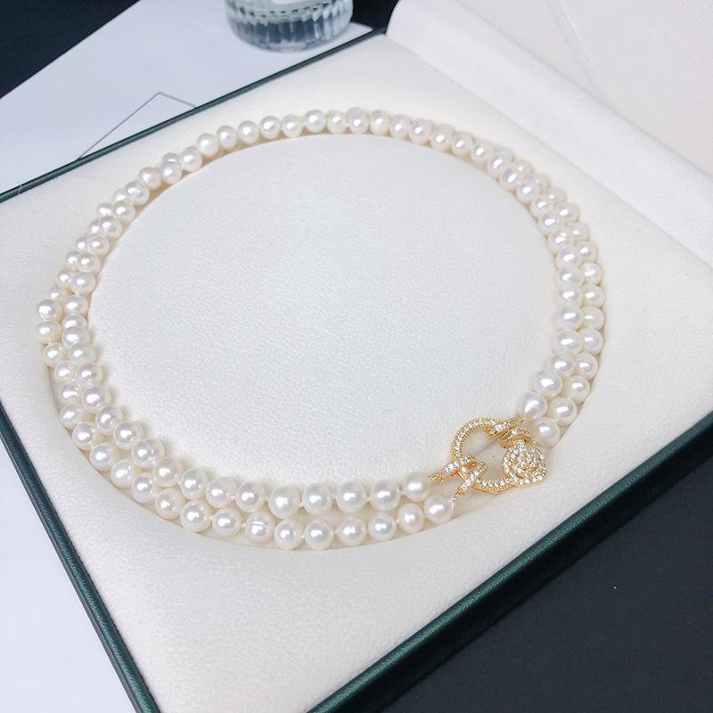 Высококлассное ожерелье из пресноводного жемчуга, женское, нишевый дизайн, легкая роскошь, темпераментная двухслойная цепочка для ключицы 7-8mm
Высококлассное ожерелье из пресноводного жемчуга, женское, нишевый дизайн, легкая роскошь, темпераментная двухслойная цепочка для ключицы 7-8mm