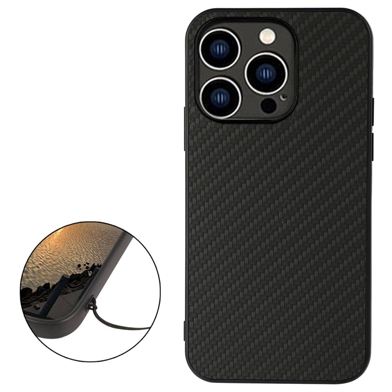 For iPhone 14 Pro 6.1 inch Ultra Slim Carbon Fiber Texture Protective Cover Wear Resistant Phone Case PU Leather Coated Hybrid Back Shell Black
For iPhone 14 Pro 6.1 inch Ultra Slim Carbon Fiber Texture Protective Cover Wear Resistant Phone Case PU Leather Coated Hybrid Back Shell Black