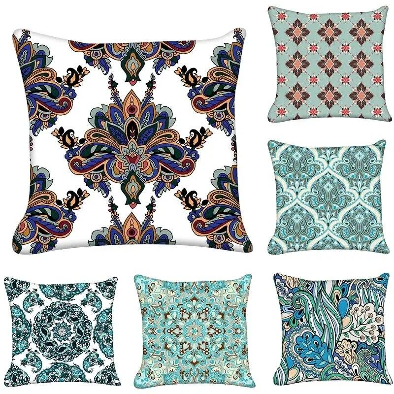 Мандала Этническая Наволочка Садовый Стул Новый Домашний Декор Мистический Узор Подушка Спальня Бохо Наволочка 40x40cm