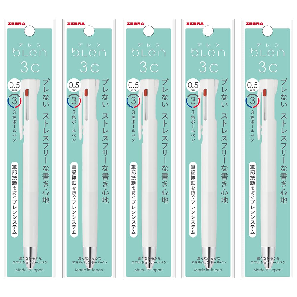 Zebra multicolor ballpoint pen Bren 3C white shaft 5 pieces 0.5mm P-B3AS88-W5-AZ
Zebra multicolor ballpoint pen Bren 3C white shaft 5 pieces 0.5mm P-B3AS88-W5-AZ