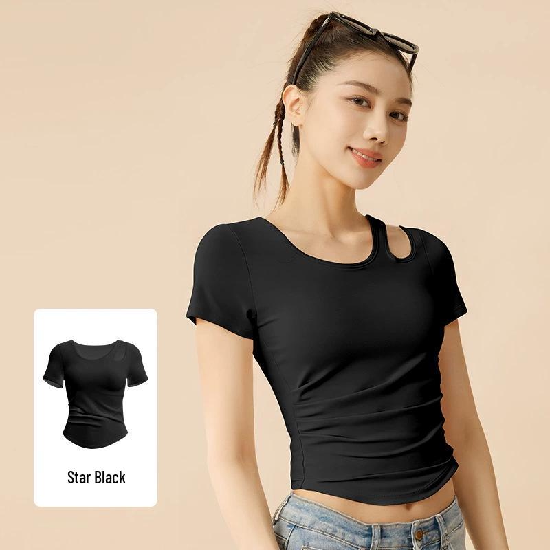 Обнаженный топ для йоги: Короткий рукав, нагрудные вкладыши, полые бретели на плечах, приталенный крой для спорта и тренировок Extra Extra Large
Обнаженный топ для йоги: Короткий рукав, нагрудные вкладыши, полые бретели на плечах, приталенный крой для спорта и тренировок Extra Extra Large