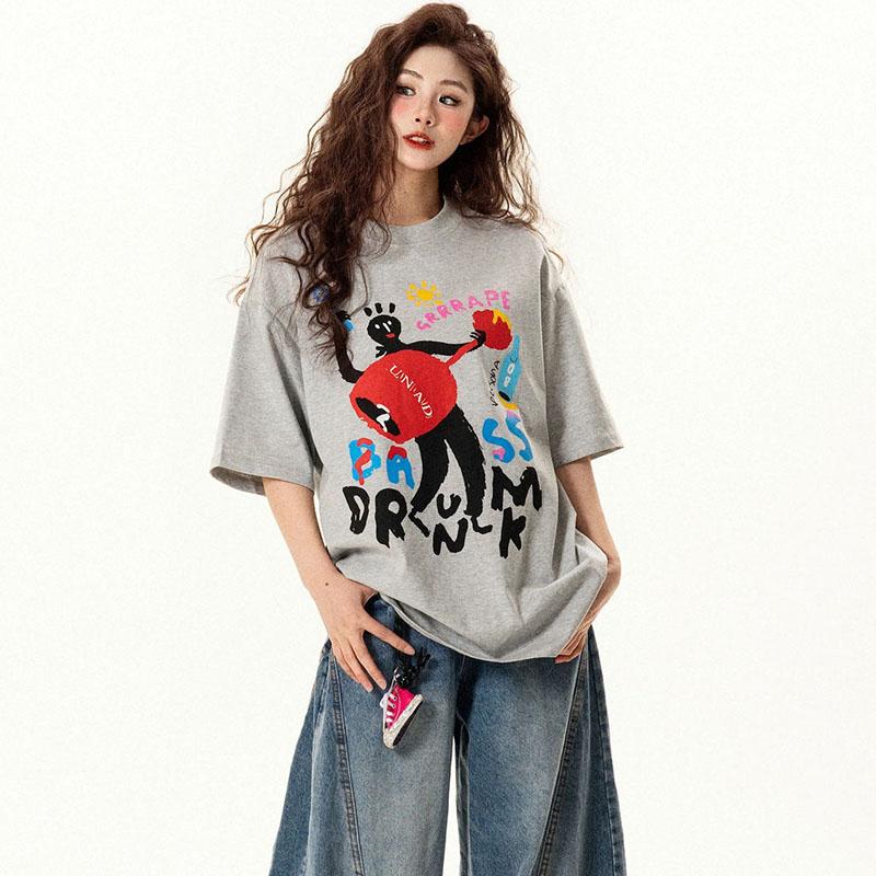 Summer Cotton Short Sleeve T Shirts Female O Neck Loose Cartoon Print Tee Tops Women Korean Loose Casual Short Sleeve 2025 S сірий
Summer Cotton Short Sleeve T Shirts Female O Neck Loose Cartoon Print Tee Tops Women Korean Loose Casual Short Sleeve 2025 S сірий