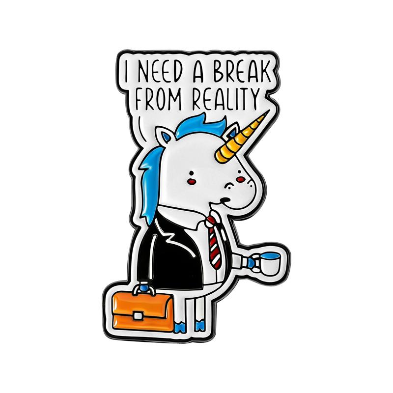 I Need A Break From Reality Enamel Pin Office Unicorn Stress Brooch Lapel Backpack Badge Jewelry Accessories Gift for Friends
I Need A Break From Reality Enamel Pin Office Unicorn Stress Brooch Lapel Backpack Badge Jewelry Accessories Gift for Friends