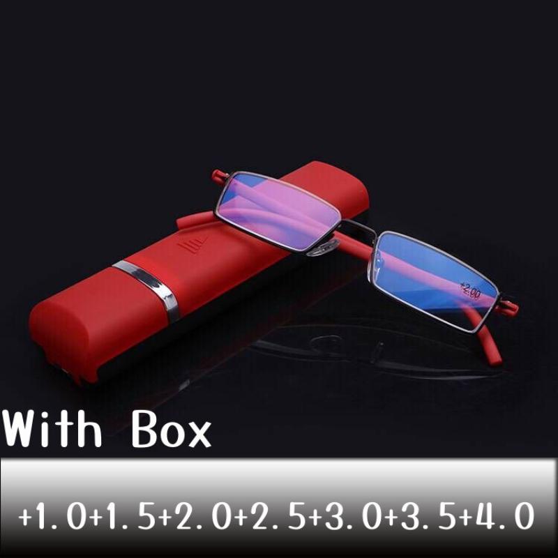 Trendy Half Frame Reading Glasses with Box Unisex Fashion TR90 Anti-blue Reading Glasses Men Women Retro Far Sight Eyeglasses
Trendy Half Frame Reading Glasses with Box Unisex Fashion TR90 Anti-blue Reading Glasses Men Women Retro Far Sight Eyeglasses