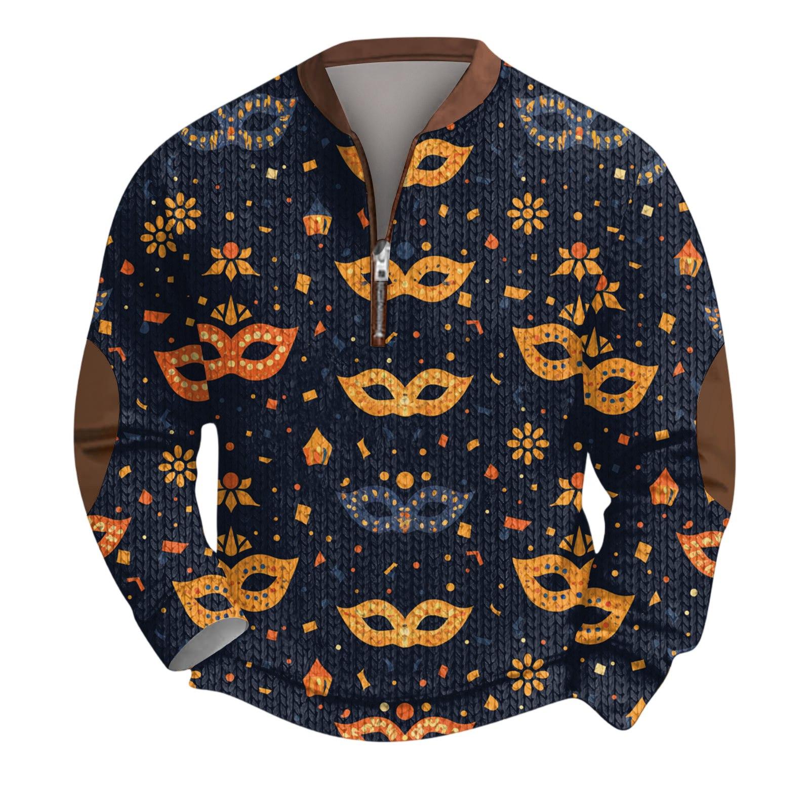 Мужской рождественский свитер на молнии, винтажный вязаный графический свитшот, карнавальный пуловер со стойкой XL жёлтый
Мужской рождественский свитер на молнии, винтажный вязаный графический свитшот, карнавальный пуловер со стойкой XL жёлтый