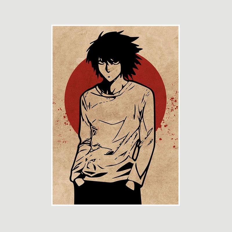 Класичний японський плакат Death Note Мультяшна фігурка L Ретро білі паперові плакати та принти Живопис Домашній декор Бар Вітальня Фреска 30x21cm
Класичний японський плакат Death Note Мультяшна фігурка L Ретро білі паперові плакати та принти Живопис Домашній декор Бар Вітальня Фреска 30x21cm