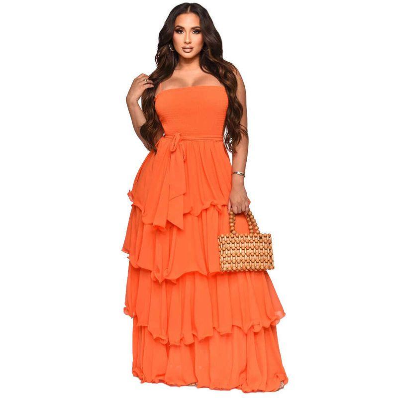 Chiffon Suspender Summer Dress Chiffon Gentle Temperament Sling High Waist Cake Dress Orange M
Chiffon Suspender Summer Dress Chiffon Gentle Temperament Sling High Waist Cake Dress Orange M