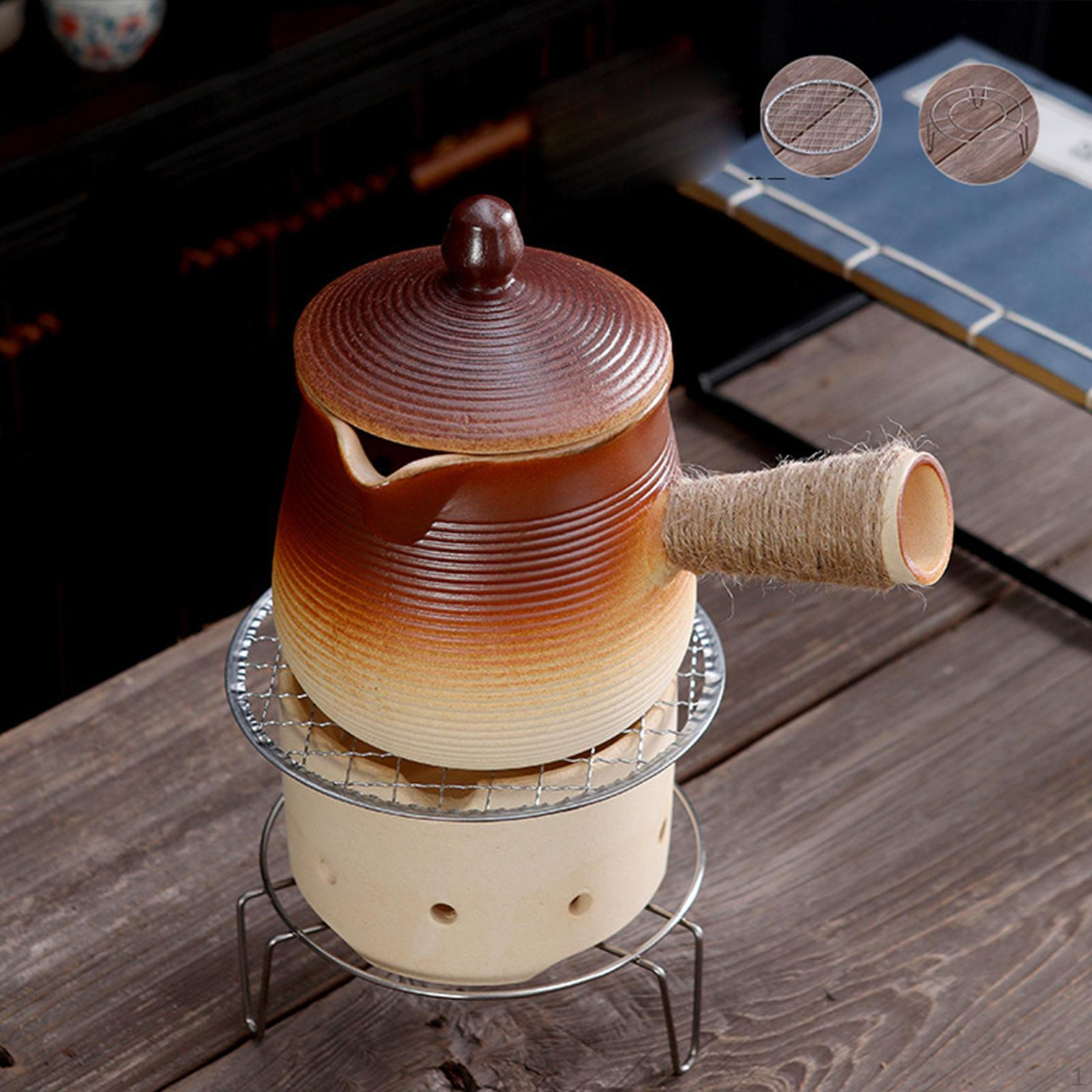 Керамический чайник с крышкой, кипящая вода, чайник с вкладышами, 700 мл, веревочная боковая ручка для чайника