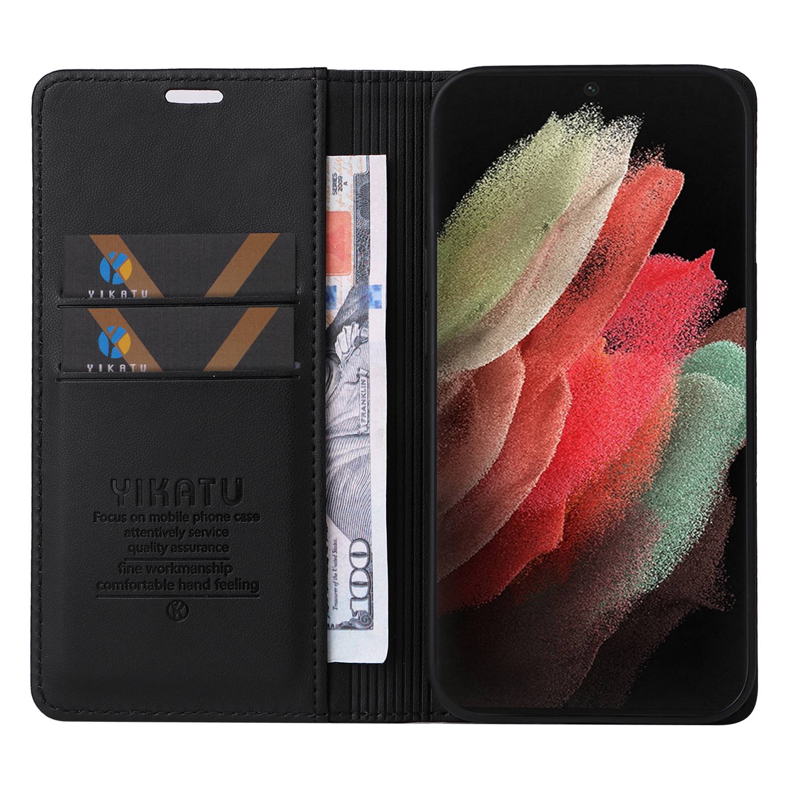 YIKATU YK- 001 for Samsung Galaxy S21 Ultra 5G Anti-scratch Phone Wallet Case Stand PU Leather Magnetic Closure Protective Cover Black
YIKATU YK- 001 for Samsung Galaxy S21 Ultra 5G Anti-scratch Phone Wallet Case Stand PU Leather Magnetic Closure Protective Cover Black