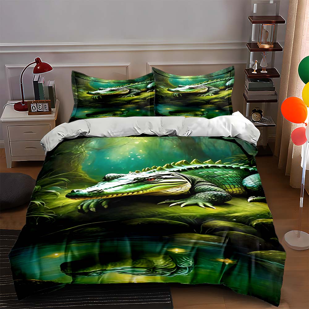 Crocodile forest scene Bedding Duvet cover sets Duvet covers Pillowcases gifts (1 * Duvet Cover 2 * Pillowcases, without duvet insert) 135x200cm
Crocodile forest scene Bedding Duvet cover sets Duvet covers Pillowcases gifts (1 * Duvet Cover 2 * Pillowcases, without duvet insert) 135x200cm