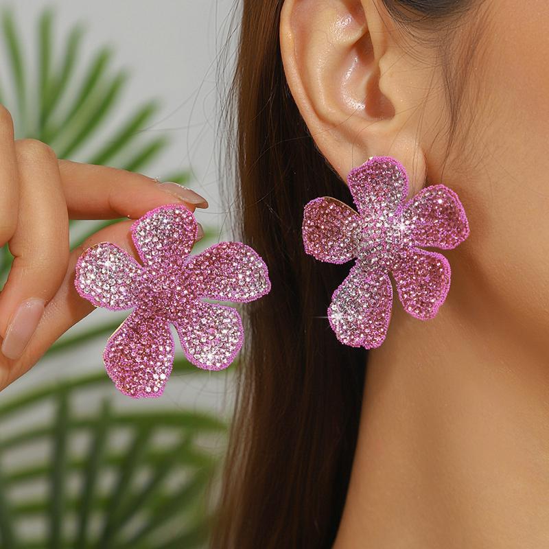 Shiny Rhinestone Flower Stud Earrings for Women Exaggerated Colorful Five Petal Flower Stud Earrings Fashion Wedding Zircon розовый
Shiny Rhinestone Flower Stud Earrings for Women Exaggerated Colorful Five Petal Flower Stud Earrings Fashion Wedding Zircon розовый