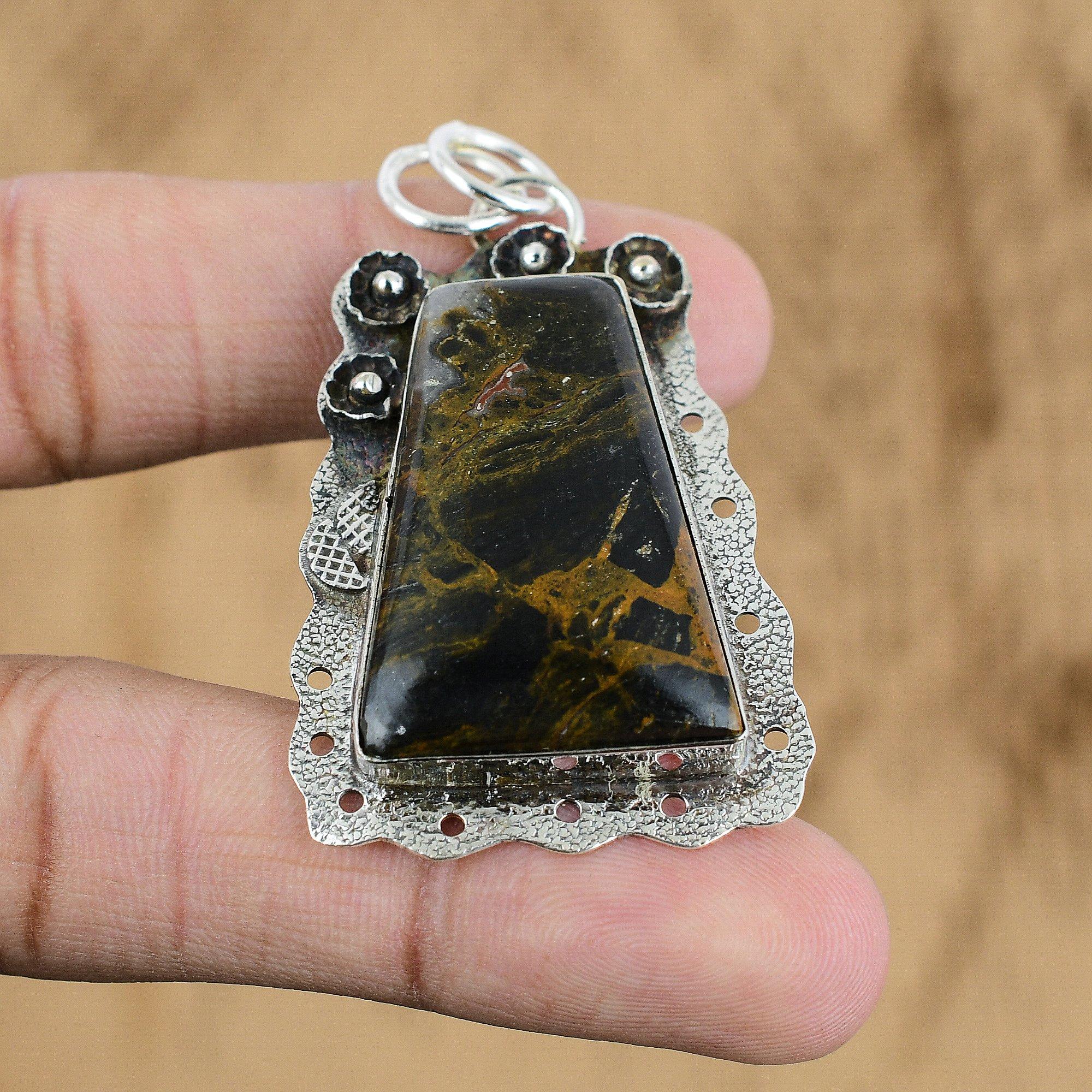 Mothers day Sale Pietersite Stone Sterling Silver Ethnic Wedding Pendant Jewelry
Mothers day Sale Pietersite Stone Sterling Silver Ethnic Wedding Pendant Jewelry