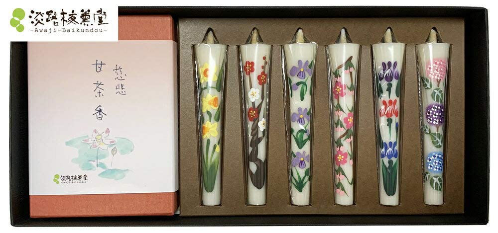 Awaji Umekundo incense stick flower picture assorted 25g of compassionate sweet tea incense and 6 picture candles set set, hand-painted candles,
Awaji Umekundo incense stick flower picture assorted 25g of compassionate sweet tea incense and 6 picture candles set set, hand-painted candles,