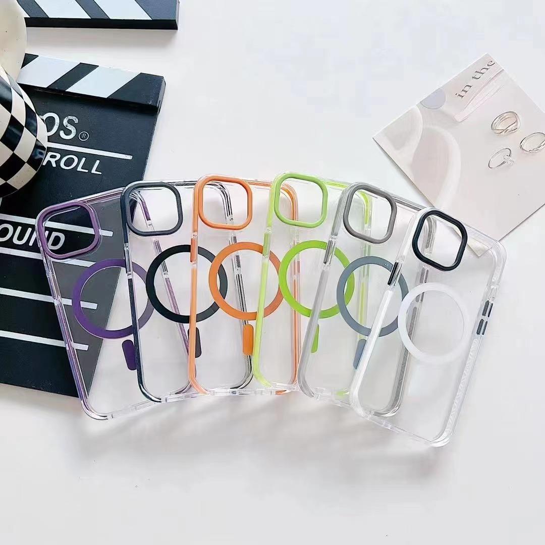 Applicable To IPhone15 Two-color Color Transparent Magnetic Phone Case MagSafe Apple 13/14 Acrylic 12 Anti-fall Case Apple 11
Applicable To IPhone15 Two-color Color Transparent Magnetic Phone Case MagSafe Apple 13/14 Acrylic 12 Anti-fall Case Apple 11
