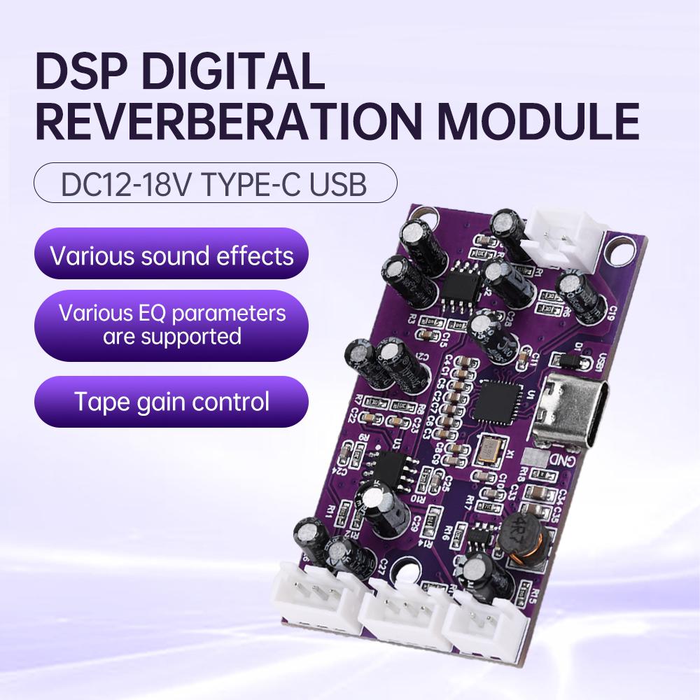 DSP DC 12V Digital Reverb Circuit Module Echo Voice Changer EQ Howling Control Frequency Shifter Effect Mixer Sound Effects
DSP DC 12V Digital Reverb Circuit Module Echo Voice Changer EQ Howling Control Frequency Shifter Effect Mixer Sound Effects