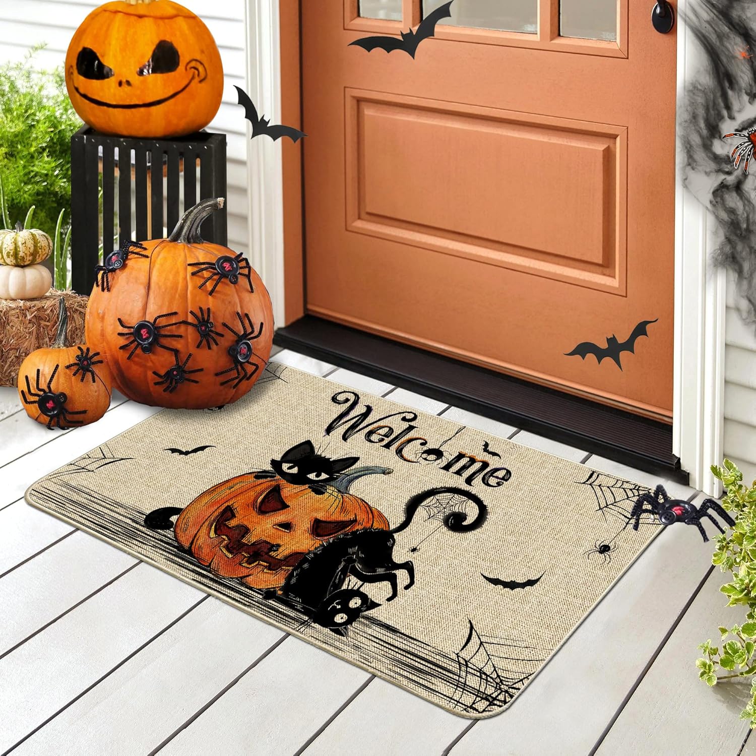 Hexagram Halloween Door Mat 17x29 Inch, Halloween Rug Welcome Mats Outdoor, Pumpkin Black Cat Doormats for Front Door Decoration 50x80cm
Hexagram Halloween Door Mat 17x29 Inch, Halloween Rug Welcome Mats Outdoor, Pumpkin Black Cat Doormats for Front Door Decoration 50x80cm