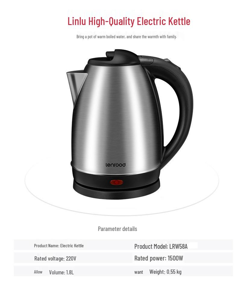 Linlu High-Quality Stainless Steel Electric Kettle with Temperature Control and Large Capacity
Linlu High-Quality Stainless Steel Electric Kettle with Temperature Control and Large Capacity