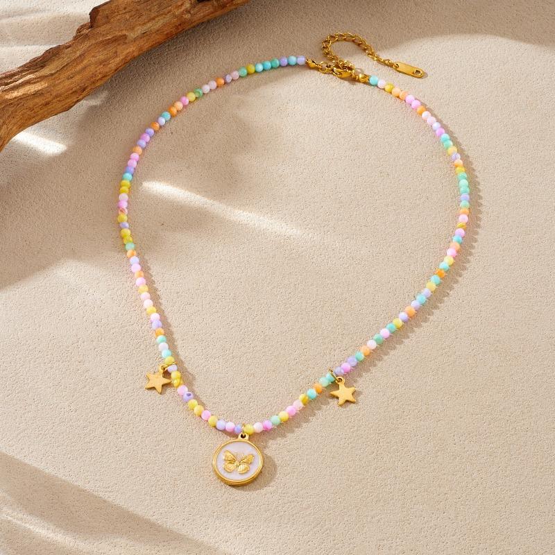 Gold Plated Stainless Steel Colorful Beaded Choker Necklace with Butterfly Star Charms for Women разноцветный
Gold Plated Stainless Steel Colorful Beaded Choker Necklace with Butterfly Star Charms for Women разноцветный