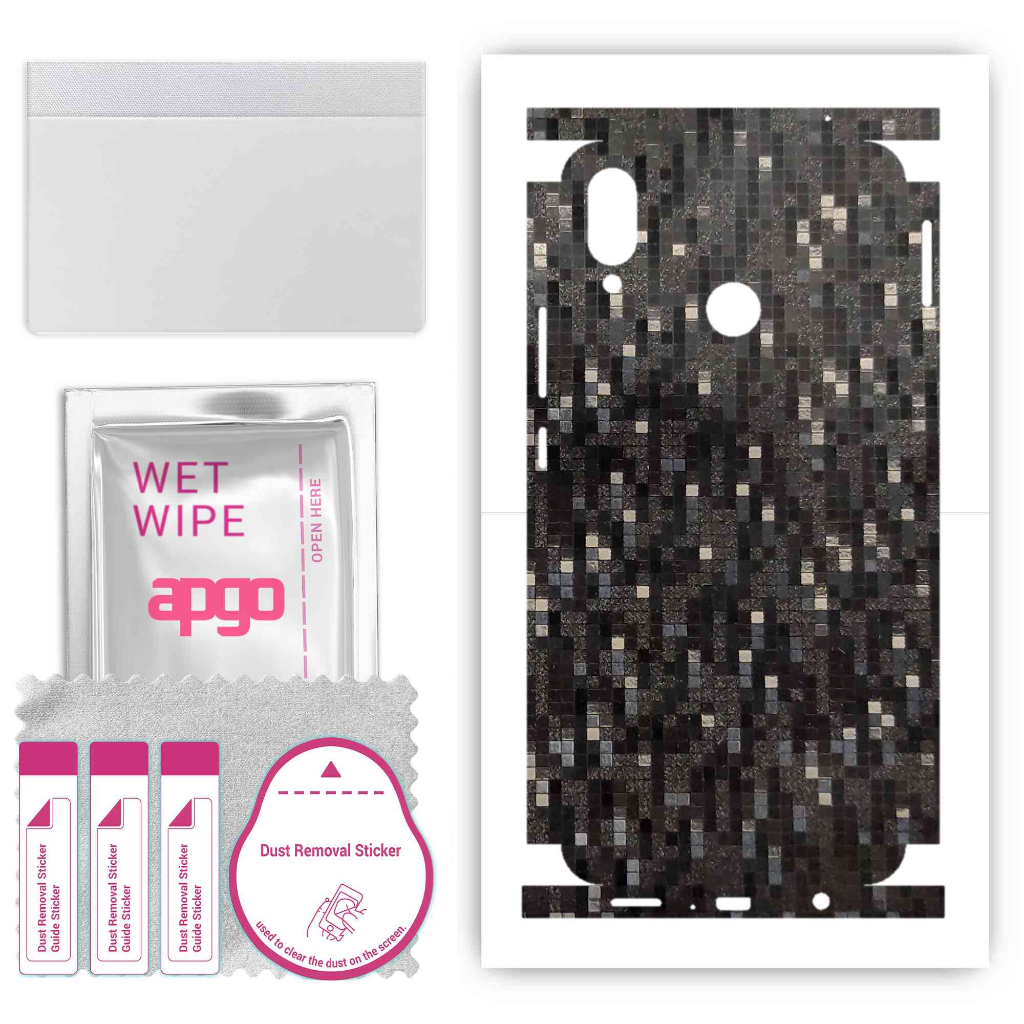 apgo Protective Skin Sticker for the back+sides compatible with Huawei nova 3i, Full Wrap Film, Foil, Vinyl - Pattern Carbon Black Pixel
apgo Protective Skin Sticker for the back+sides compatible with Huawei nova 3i, Full Wrap Film, Foil, Vinyl - Pattern Carbon Black Pixel