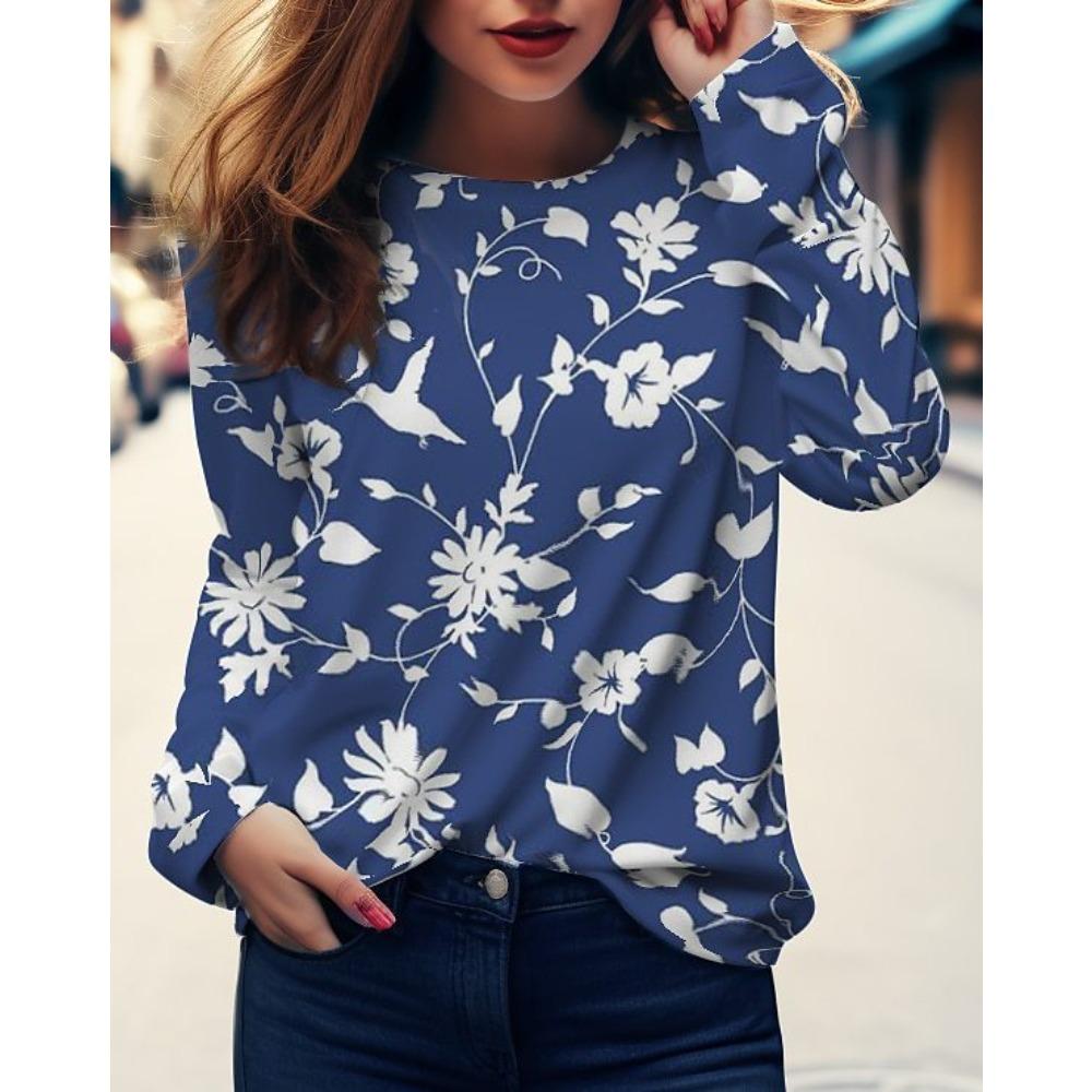 Весенне-осенние женские футболки с круглым вырезом, цветочным узором и 3D-принтом, модные повседневные футболки с длинным рукавом 5XL
Весенне-осенние женские футболки с круглым вырезом, цветочным узором и 3D-принтом, модные повседневные футболки с длинным рукавом 5XL