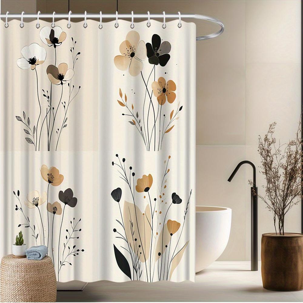 Poppy Flower Shower Curtain , Fade & Rust-Resistant, Minimalist Botanical Design In Warm Tones, 12 Hooks, Easy Installation W60H190(CM)-1 Pcs
Poppy Flower Shower Curtain , Fade & Rust-Resistant, Minimalist Botanical Design In Warm Tones, 12 Hooks, Easy Installation W60H190(CM)-1 Pcs