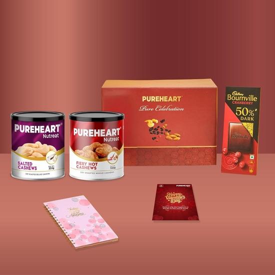 PUREHEART Valentine’s Day Gift Hamper for Him & Her | Premium Cashew Gift Box with Salted Cashews & Fiery Hot Cashews (333g each)
PUREHEART Valentine’s Day Gift Hamper for Him & Her | Premium Cashew Gift Box with Salted Cashews & Fiery Hot Cashews (333g each)