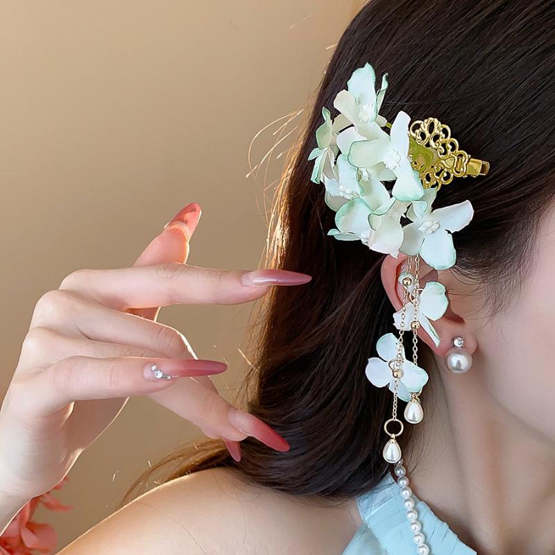 1Pc Fabric Flower Petals Tassel Pearl Hair Clip For Women Girls Spring Summer Sweet Duckbill Clip Headwear Hair Accessories A3
1Pc Fabric Flower Petals Tassel Pearl Hair Clip For Women Girls Spring Summer Sweet Duckbill Clip Headwear Hair Accessories A3