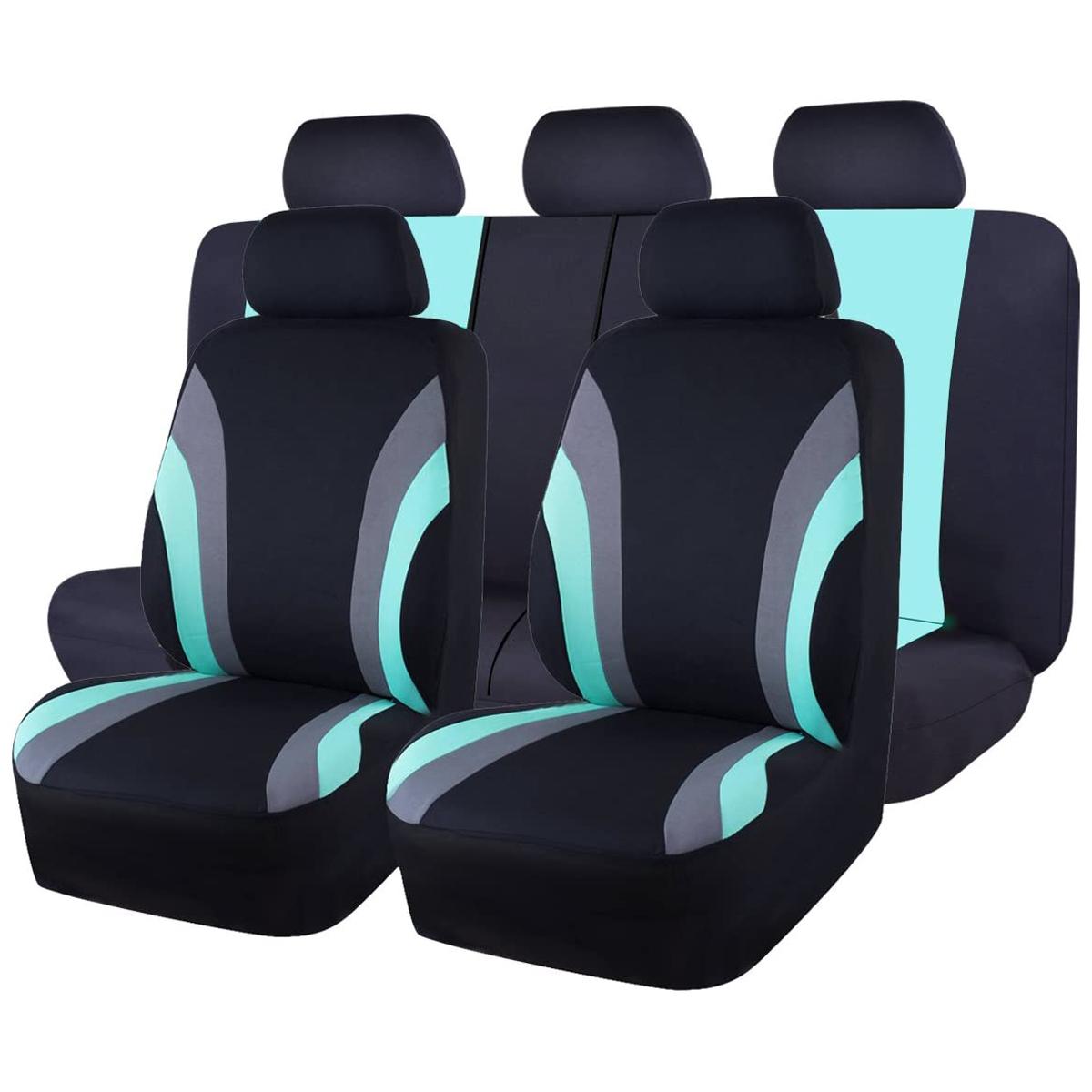 Sports Style Full Set Polyester Fabric Car Seat Covers Car Seat Protector Universal Fit Most Cars SUVs
Sports Style Full Set Polyester Fabric Car Seat Covers Car Seat Protector Universal Fit Most Cars SUVs