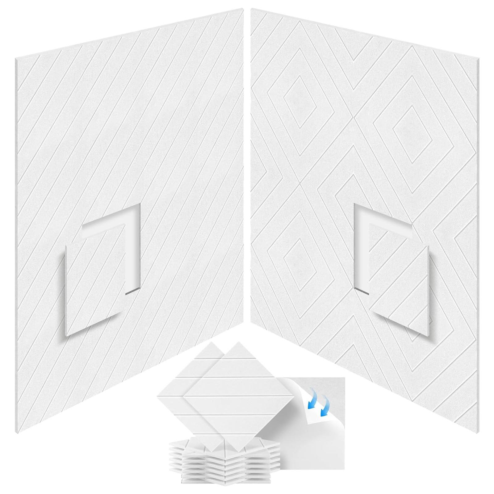 Pack of 12 Acoustics Foam Wall Panels Effective Noise Reduction Panels Polyester Texture for Kids Rooms and Offices білий
Pack of 12 Acoustics Foam Wall Panels Effective Noise Reduction Panels Polyester Texture for Kids Rooms and Offices білий