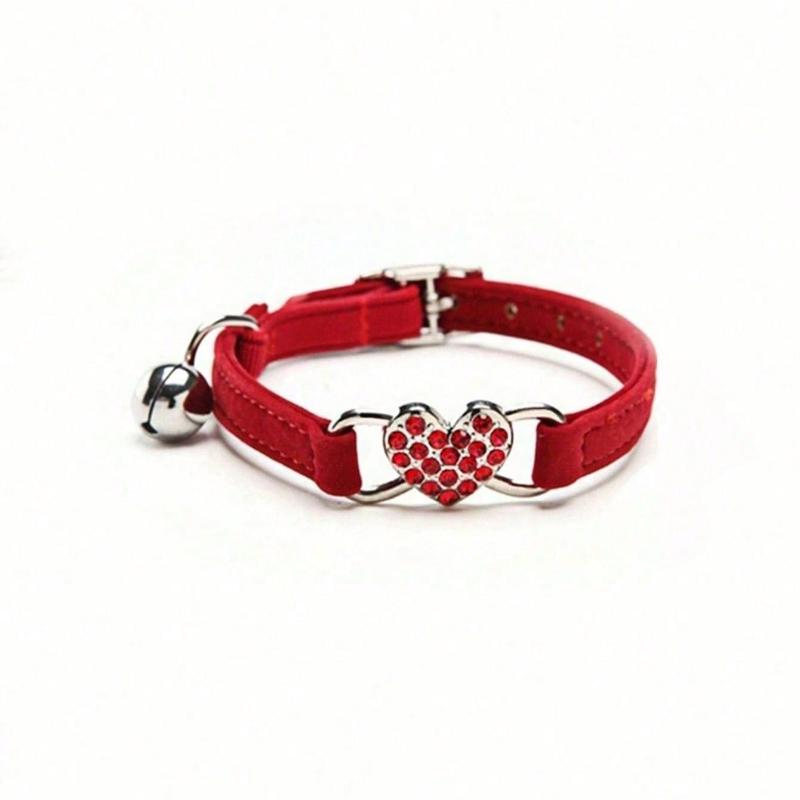 1pc Pet Collar with Rhinestone Heart & Bell Decoration, Cat Collar E-Red&one-size
1pc Pet Collar with Rhinestone Heart & Bell Decoration, Cat Collar E-Red&one-size
