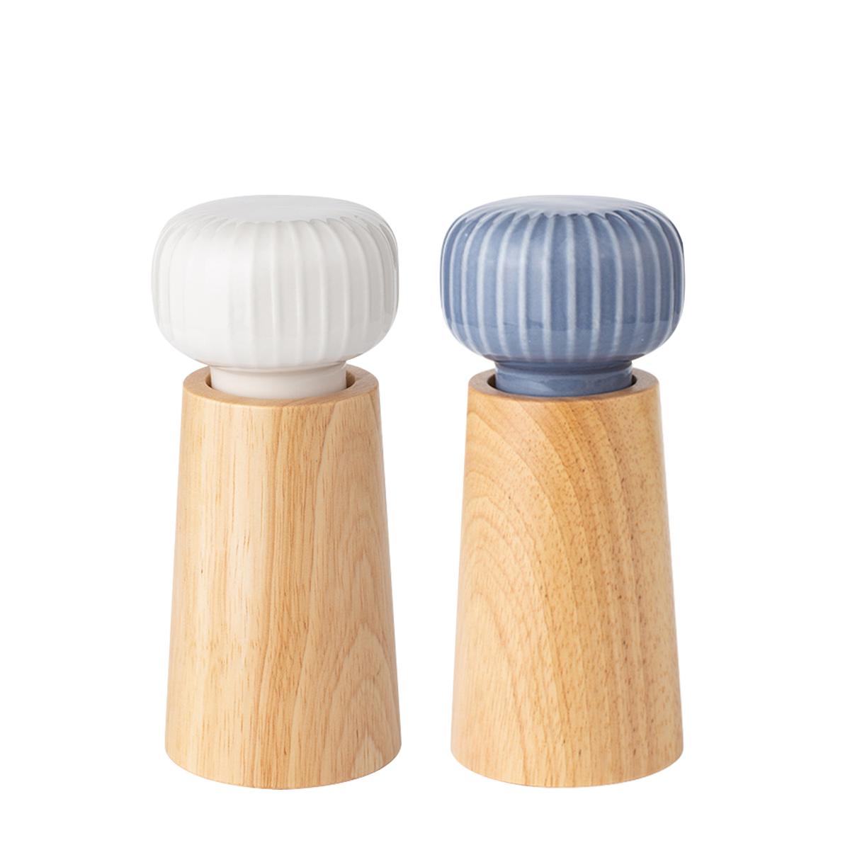 Набор деревянных перцемолок, ручная перцемолка с изысканной керамической крышкой и керамическим сердечником, регулируемая степень помола