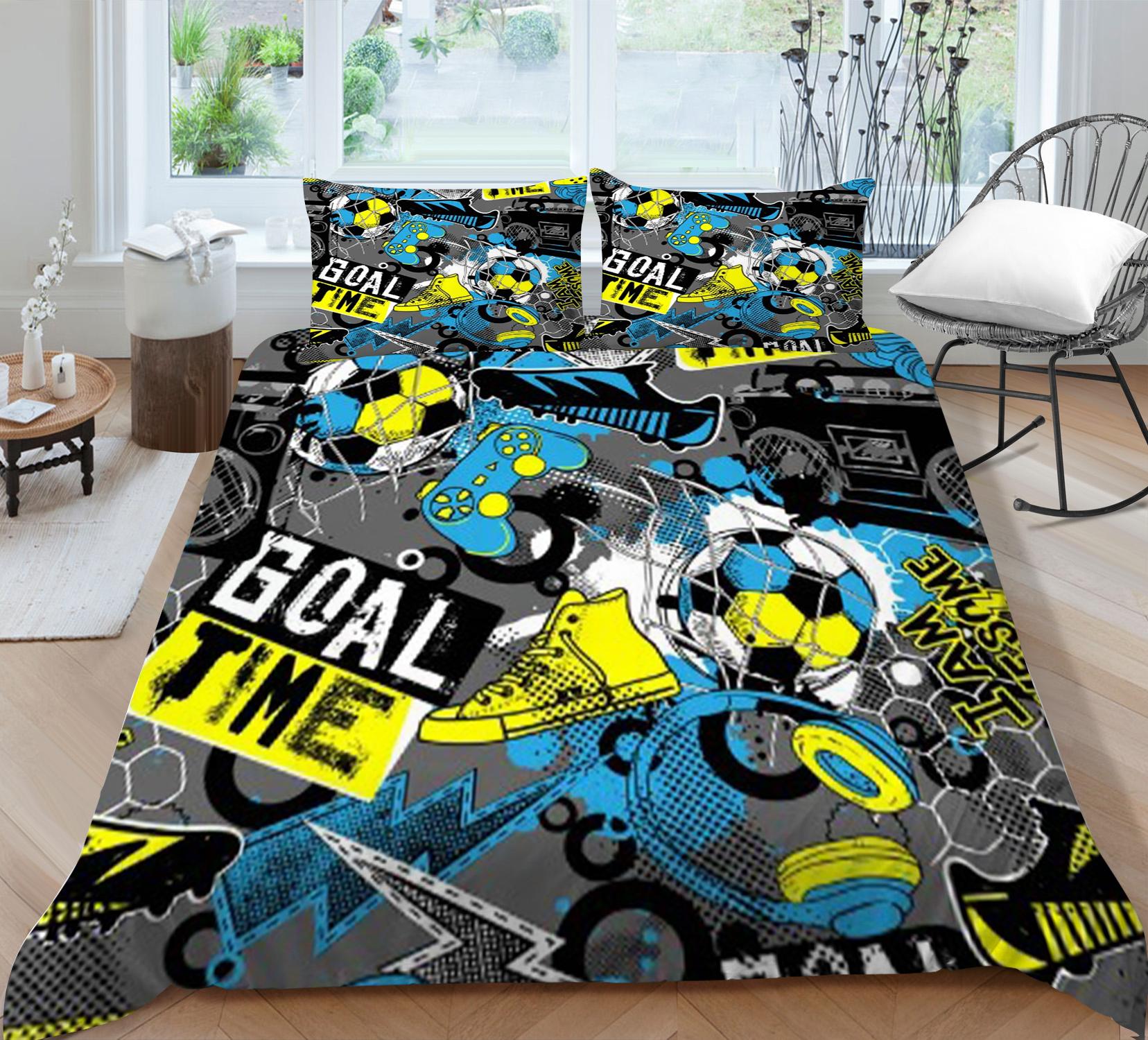 Главная Постельное белье Комплекты постельного белья Модные классные футбольные принты Пододеяльники Подростки Спальня Постельное белье Односпальное King Size Single 135x200cm