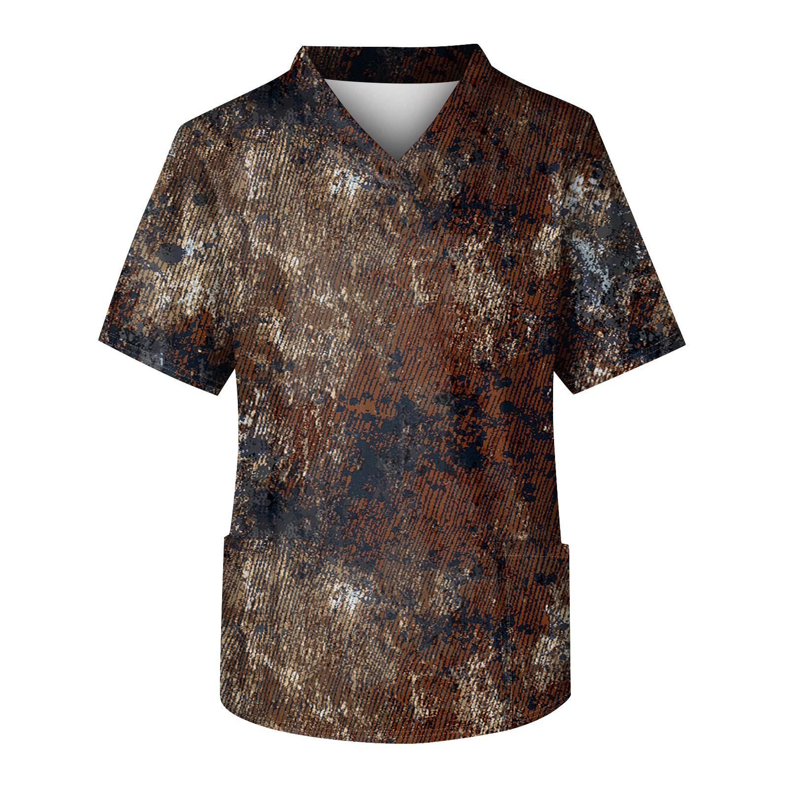 Мужская рабочая блузка с короткими рукавами и v-образным вырезом с принтом, топ с нагрудным карманом XXL коричневый
Мужская рабочая блузка с короткими рукавами и v-образным вырезом с принтом, топ с нагрудным карманом XXL коричневый