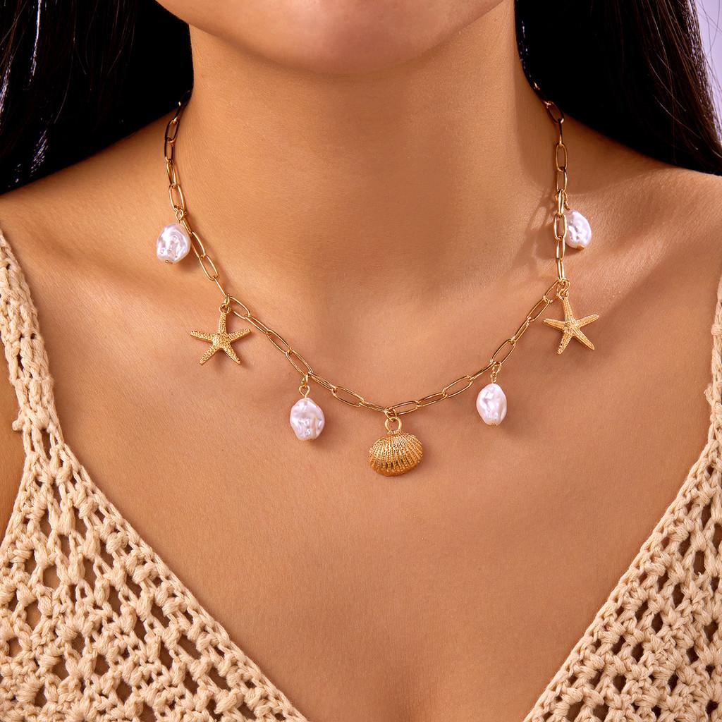 Bohemian Starfish Pearl Pendant Necklace For Women With Multilayer Design And Zinc Alloy Chain Style H
Bohemian Starfish Pearl Pendant Necklace For Women With Multilayer Design And Zinc Alloy Chain Style H