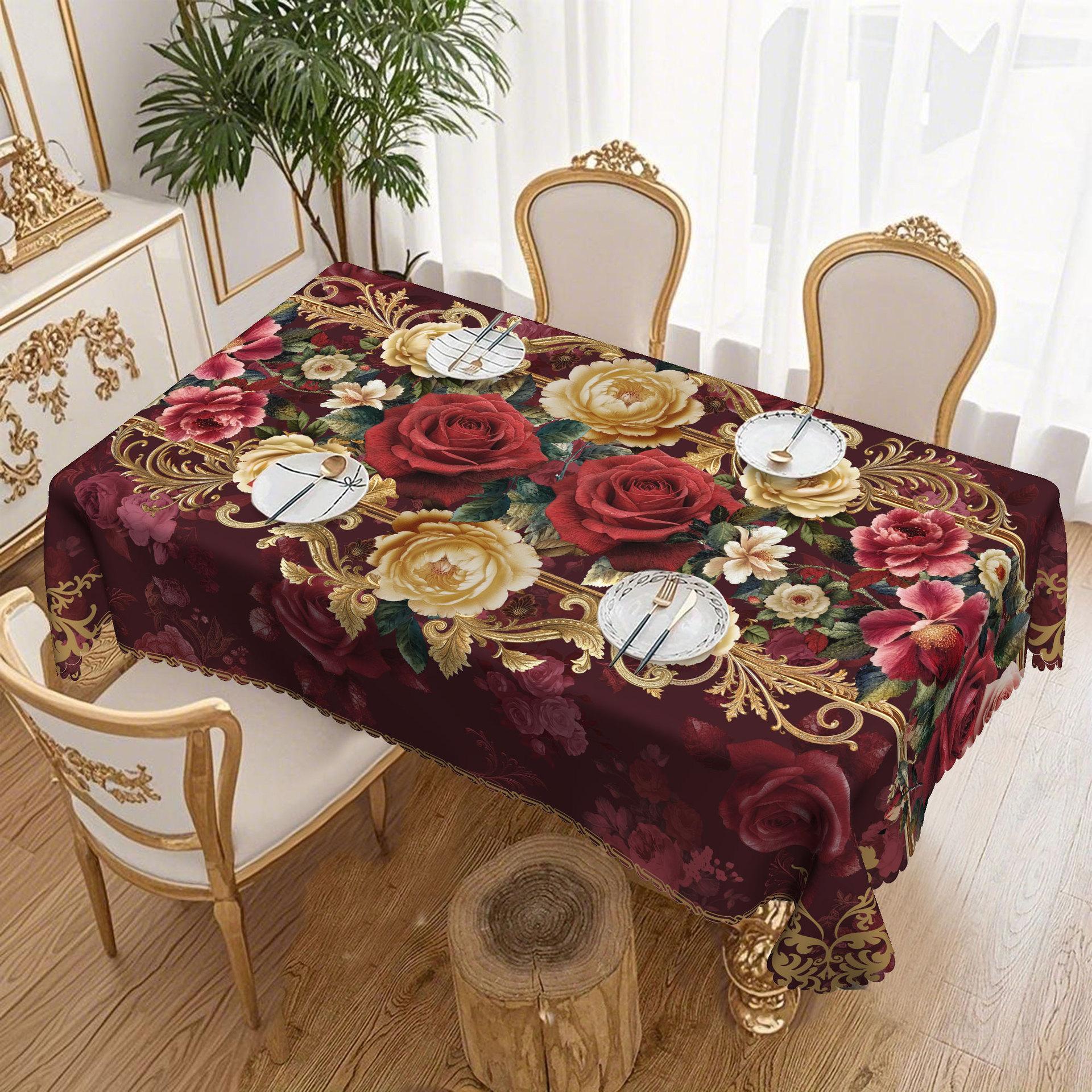 Європейська Ретро Червона та Біла Скатертина Прямокутна та Кругла з Краєм Рожевого Золота Європейська Скатертина Розкішна Скатертина Round tablecloth-152x152cm
Європейська Ретро Червона та Біла Скатертина Прямокутна та Кругла з Краєм Рожевого Золота Європейська Скатертина Розкішна Скатертина Round tablecloth-152x152cm