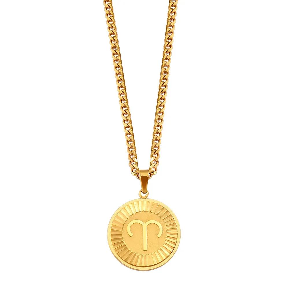 Zodiac Sign Round Circl Pendant Necklace for Women 12 Constellation Symbols Stainless Steel Chain Necklace Fashion Jewelry Gift
Zodiac Sign Round Circl Pendant Necklace for Women 12 Constellation Symbols Stainless Steel Chain Necklace Fashion Jewelry Gift
