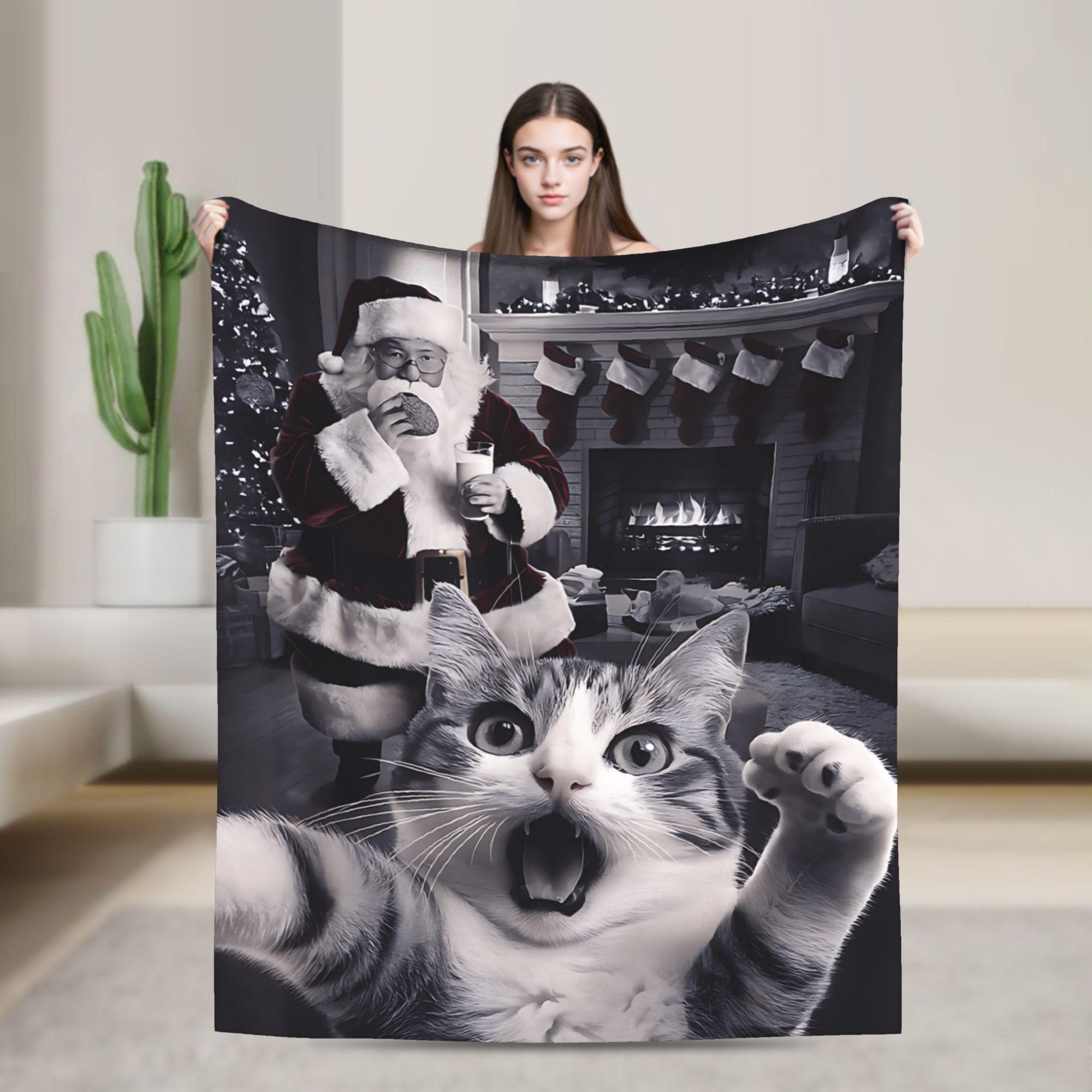 Cat Selfie with Santa Plush Blankets Boy Girl Flannel Throw Blanket For Couch Chair Warm Soft Design Quality Bedspread Gift Idea 75cmx90cm чёрный
Cat Selfie with Santa Plush Blankets Boy Girl Flannel Throw Blanket For Couch Chair Warm Soft Design Quality Bedspread Gift Idea 75cmx90cm чёрный