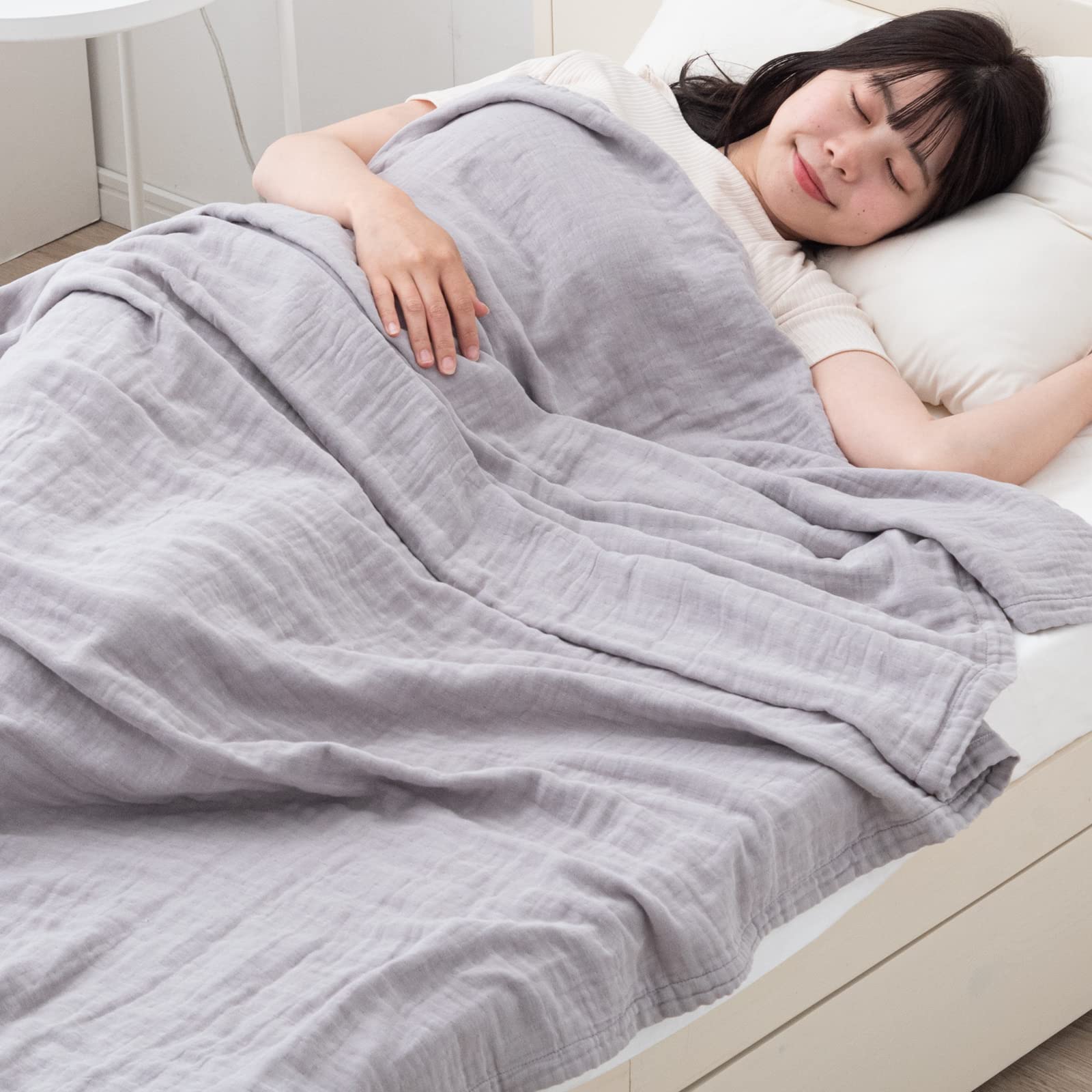 Tansu no Gen Марля Экстра 200 x Полотенце 18900005 Одеяло, Двуспальное, 100% Хлопок, Широкое, 5-слойная марля, Стираемое, 210см, Одеяло, Хлопок, Одеяло, (74354)