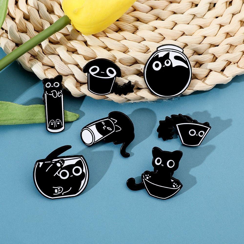 Cup Black Cat Enamel Pin Fish Tank Cat Metal Badge Black Kitten Brooches Kid Gift Style 2
Cup Black Cat Enamel Pin Fish Tank Cat Metal Badge Black Kitten Brooches Kid Gift Style 2