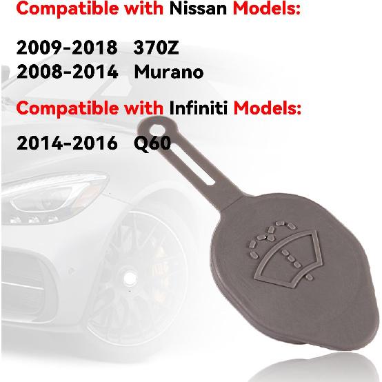 runmade Windshield Wiper Washer Fluid Reservoir Tank Bottle Cap 28913JK60A Compatible with Infiniti Q60 2014-2016, Nissan 370Z 2009-2018, Nissan
runmade Windshield Wiper Washer Fluid Reservoir Tank Bottle Cap 28913JK60A Compatible with Infiniti Q60 2014-2016, Nissan 370Z 2009-2018, Nissan
