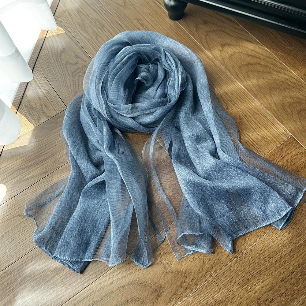 Solid Color Mulberry Silk Scarf Long Length Sunscreen Silk Scarf for Women Decoration Water Wave Pattern Scraves and Shawls 200x78cm
Solid Color Mulberry Silk Scarf Long Length Sunscreen Silk Scarf for Women Decoration Water Wave Pattern Scraves and Shawls 200x78cm