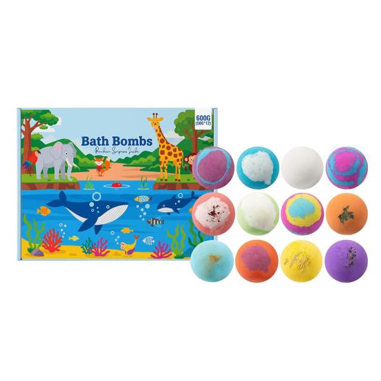 12Pcs Ocean-Themed Bath Bombs with Animal Toys Fizzy Colorful Bubble Balls for Kids Natural Sea Salt Essential Oils Moisturizing Skin-Softening Fun C
12Pcs Ocean-Themed Bath Bombs with Animal Toys Fizzy Colorful Bubble Balls for Kids Natural Sea Salt Essential Oils Moisturizing Skin-Softening Fun C