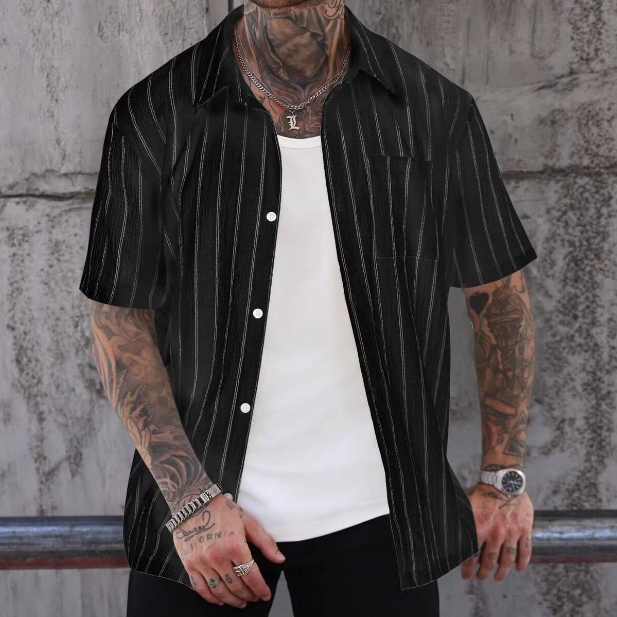 Fashion New Men Clothes Summer Short Sleeve Black Stripe Shirt 100% Polyester 3D Digital Print Cool Shirt Tops 3XL чорний
Fashion New Men Clothes Summer Short Sleeve Black Stripe Shirt 100% Polyester 3D Digital Print Cool Shirt Tops 3XL чорний