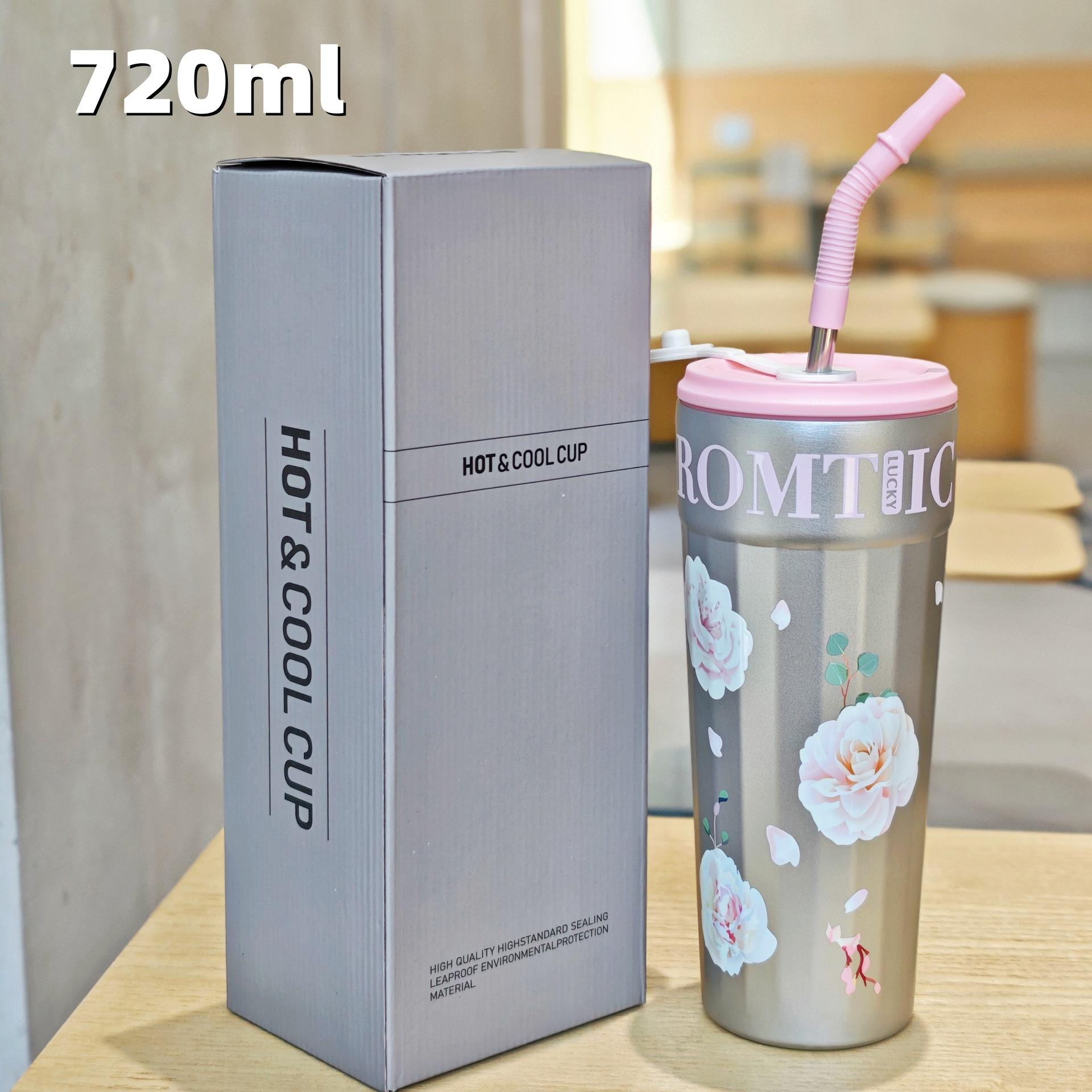 Modern Flower Pattern Stainless Steel Insulated Tumbler with Lid And Straw Reusable Water Bottle for Travel Iced Coffee Mug 520-720ml
Modern Flower Pattern Stainless Steel Insulated Tumbler with Lid And Straw Reusable Water Bottle for Travel Iced Coffee Mug 520-720ml
