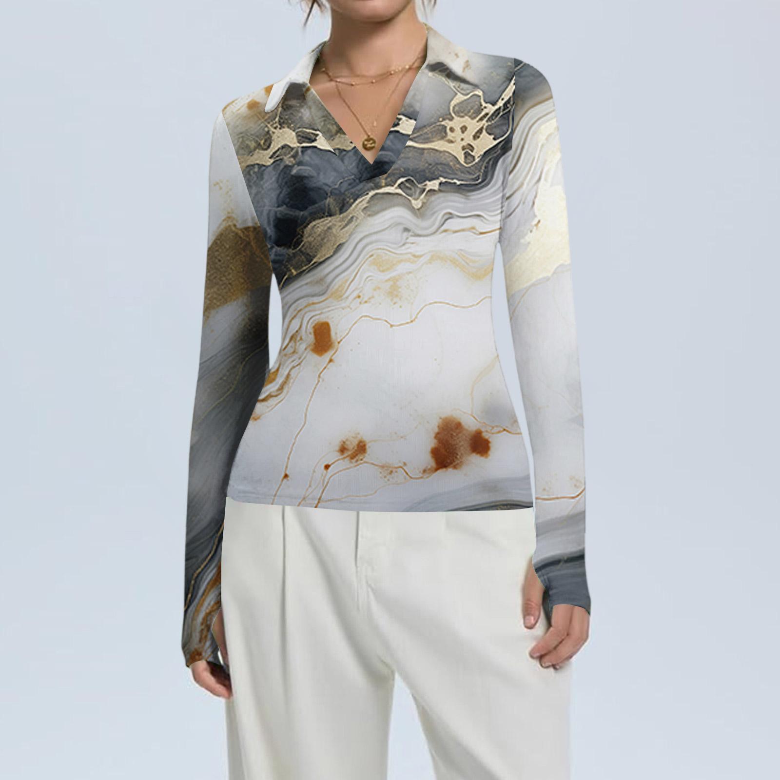 Women s Fashion Casual Print V-Neck Long Sleeve Button-Down Top L
Women s Fashion Casual Print V-Neck Long Sleeve Button-Down Top L