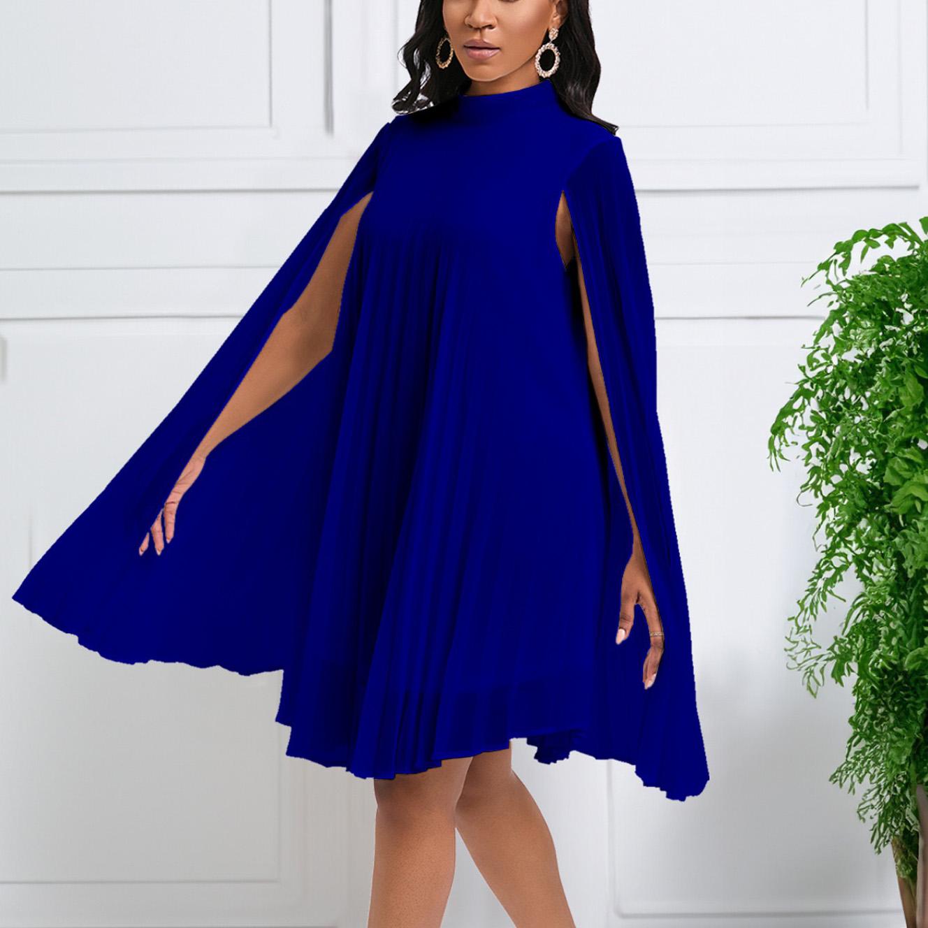 Batwing Sleeve Loose Chiffon Dress Women Elegant O Neck Knee Length Luxury Evening Dress XXXL синій
Batwing Sleeve Loose Chiffon Dress Women Elegant O Neck Knee Length Luxury Evening Dress XXXL синій