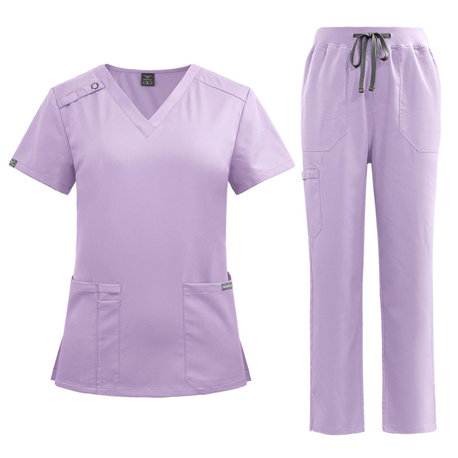 Women s Short Sleeved Color V Neck Pocket Top Pants Work Clothes Two Piece Set M
Women s Short Sleeved Color V Neck Pocket Top Pants Work Clothes Two Piece Set M