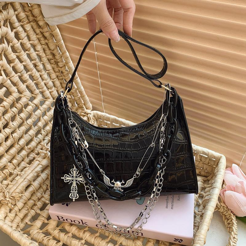 Cool Hot Girls Underarm Bags Purse Retro Punk Style Women Shoulder Handbags Chain Pu Leather Ladies Phone Crossbody Bag 24x7x17cm чёрный
Cool Hot Girls Underarm Bags Purse Retro Punk Style Women Shoulder Handbags Chain Pu Leather Ladies Phone Crossbody Bag 24x7x17cm чёрный