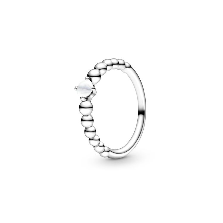 Pandora Cream White Beaded Ring Women rings 198598C04 48
Pandora Cream White Beaded Ring Women rings 198598C04 48